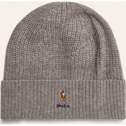 Polo Ralph Lauren - Czapka. Szare czapki damskie Polo Ralph Lauren, bez wzorów, z bawełny. W wyprzedaży za 219,90 zł.