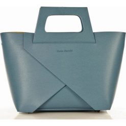 Carla MARCO MAZZINI Oryginalna torebka do ręki shopper basket niebieski denim. Niebieskie torby damskie na zakupy MAZZINI, w paski, ze skóry, do ręki, bez dodatków. W wyprzedaży za 299,00 zł.