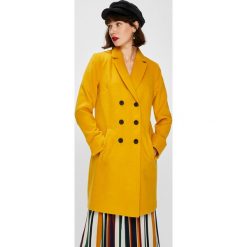 Answear - Płaszcz Falling In Autumn. Żółte kurtki damskie marki ANSWEAR, s, z elastanu, klasyczne. W wyprzedaży za 169,90 zł.