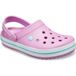 Crocs Crocband Violet/White M8W10 (41-42). Białe klapki damskie Crocs, w paski, bez obcasa. Za 235,00 zł.