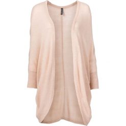 Sweter bez zapięcia "oversize" bonprix różowy. Różowe swetry damskie bonprix, bez wzorów, z dzianiny, bez rękawów, bez kaptura. Za 74,99 zł.