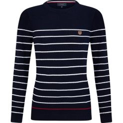 Sweter "Lead Tape" w kolorze granatowo-białym. Niebieskie swetry damskie Sir Raymond Taylor, xl, w paski, z bawełny, bez rękawów, bez kaptura. W wyprzedaży za 129,95 zł.