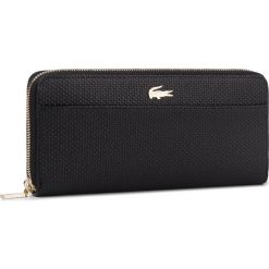 Duży Portfel Damski LACOSTE - L Zip Wallet NF2739CE Black 000. Czarne portfele damskie Lacoste, bez wzorów, ze skóry. W wyprzedaży za 439,00 zł.