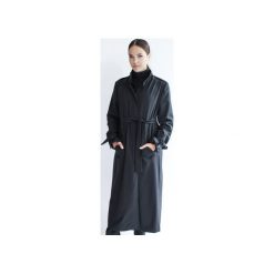 Wiosenny długi Płaszcz DESIRE BLACK. Czarne płaszcze damskie TRUE COLOR by Ann, na wiosnę, s, w paski, długie. Za 699,00 zł.
