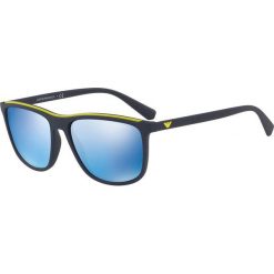 Emporio Armani - Okulary 0EA4109. Niebieskie okulary przeciwsłoneczne męskie Emporio Armani, z materiału, prostokątne. W wyprzedaży za 429,90 zł.