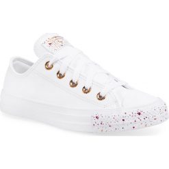 Trampki CONVERSE - Ctas Ox 566728C White/Gold/Rose Maroon. Białe półbuty damskie Converse, bez wzorów, z gumy, bez obcasa, na płaskiej podeszwie, bez zapięcia. Za 339,00 zł.