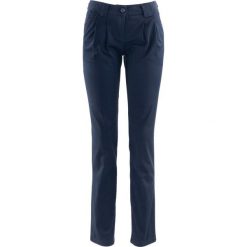 Spodnie chino ze stretchem bonprix ciemnoniebieski. Niebieskie spodnie damskie bonprix, bez wzorów. Za 69,99 zł.
