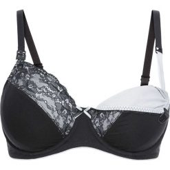 Biustonosz do karmienia piersią, na fiszbinach bonprix czarno-biały. Czarne biustonosze ciążowe bonprix. Za 54,99 zł.