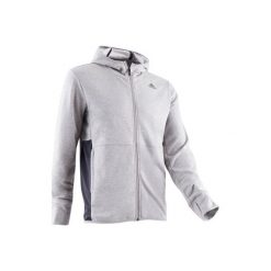 Bluza na zamek z kapturem Gym & Pilates 560 męska. Szare bluzy męskie rozpinane marki Adidas, m, z bawełny, z kapturem. Za 219,99 zł.