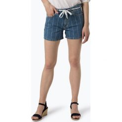 Marc O'Polo Denim - Damskie krótkie spodenki jeansowe, niebieski. Niebieskie szorty damskie Marc O'Polo DENIM, w paski, z bawełny. Za 349,95 zł.