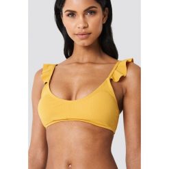 Stroje kąpielowe damskie: Hot Anatomy Góra bikini z falbankami – Yellow