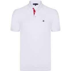 Koszulka polo w kolorze białym. Białe koszulki męskie Giorgio di Mare, xl, z haftami, z bawełny, polo, bez rękawów. W wyprzedaży za 72,95 zł.