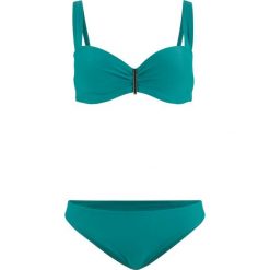 Bikini na fiszbinach (2 części) bonprix niebieskozielony. Niebieskie bikini bonprix. Za 109,99 zł.