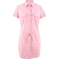 Sukienka szmizjerka lniana bonprix jasnoróżowy pudrowy. Czarne sukienki marki Reserved, szmizjerki. Za 37,99 zł.