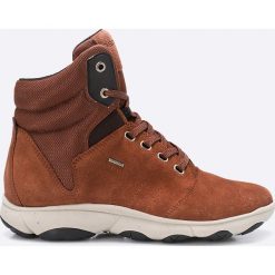 Geox - Botki. Szare botki damskie na obcasie Geox, z materiału, na wysokim obcasie. W wyprzedaży za 359,90 zł.