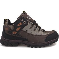 Brązowe Męskie Obuwie Trekkingowe M317 Brązowy. Pomarańczowe buty trekkingowe męskie ButyModne, z materiału, bez zapięcia, wspinaczkowe. Za 77,68 zł.