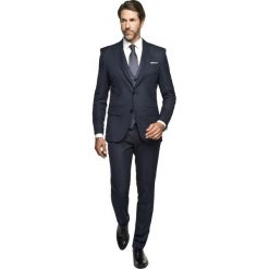 Garnitury: garnitur delmar 313 granatowy slim fit