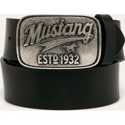 Mustang - Pasek skórzany. Czarne paski męskie Mustang, w paski, ze skóry. W wyprzedaży za 129,90 zł.