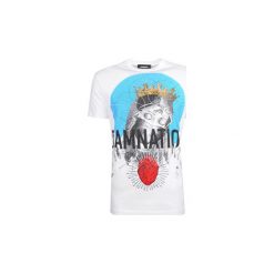 T-shirty z krótkim rękawem Dsquared S71GD0546. Białe t-shirty męskie Dsquared, s, bez wzorów, bez kołnierzyka, krótkie. Za 489,00 zł.