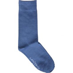 Skarpety Niebieskie. Niebieskie skarpetki męskie LANCERTO, bez wzorów, z elastanu. Za 29,90 zł.