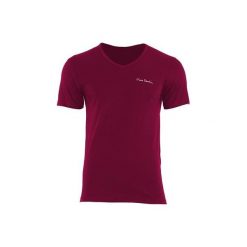 T-shirty męskie: Pierre Cardin T-shirt męski Luca Vneck Bordowy r. XL