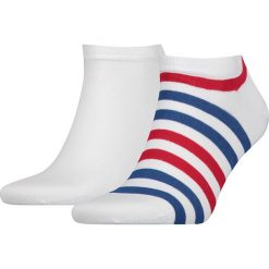 Skarpety Tommy Hilfiger Duo Stripe 2Pak 382000001-105. Białe skarpetki męskie TOMMY HILFIGER, z aplikacjami, z elastanu. Za 39,99 zł.