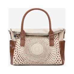 Desigual Legacy Loverty Torebka Beżowy. Brązowe torebki klasyczne damskie Desigual, w paski, z materiału, bez dodatków. Za 350,95 zł.