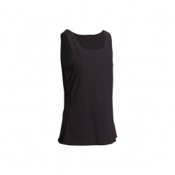 Top Gym & Pilates 100 damski. Czarne bluzki sportowe damskie marki DOMYOS, l, z bawełny, bez rękawów. Za 14,99 zł.