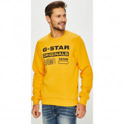 G-Star Raw - Bluza. Żółte bluzy męskie marki G-Star RAW, xl, z nadrukiem, z elastanu, bez kaptura. Za 329,90 zł.
