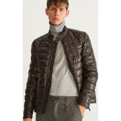 Kurtka biker z imitacji skóry - Brązowy. Białe kurtki męskie skórzane marki Reserved, l. Za 299,99 zł.