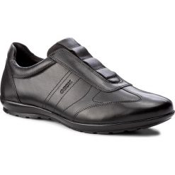Półbuty GEOX - U Symbol C U74A5C 00043 C9999 Black. Czarne derby męskie Geox, z gumy, na sznurówki. Za 439,00 zł.