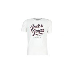 T-shirty z krótkim rękawem Jack Jones JJELOGO. Białe t-shirty męskie Jack & Jones, s, bez wzorów, bez kołnierzyka, krótkie. Za 53,10 zł.