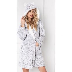 Damski szlafrok Wild Look Grey. Szare piżamy damskie Aruelle, z haftami, bez rękawów. Za 163,99 zł.