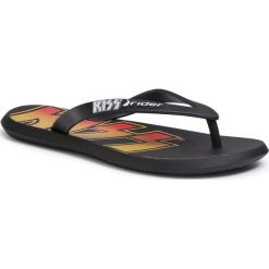 Japonki RIDER - Kiss Thong Ad 82808 Black/Yellow 20566. Czarne klapki męskie Rider, bez wzorów, z tworzywa sztucznego. W wyprzedaży za 89,00 zł.