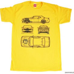 Koszulka DODGE CHALLENGER NEW YELLOW tshirt. Żółte koszulki męskie Pakamera, m, bez wzorów, klasyczne, z klasycznym kołnierzykiem, bez rękawów. Za 77,00 zł.