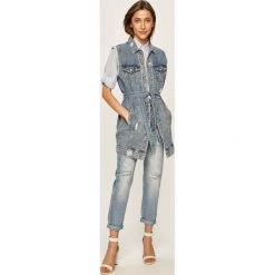Answear - Kamizelka jeansowa. Niebieskie kamizelki damskie ANSWEAR, s, bez wzorów, z bawełny. Za 169,90 zł.