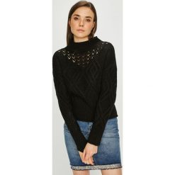 Guess Jeans - Sweter. Czarne swetry klasyczne damskie Guess Jeans, l, z dzianiny, z okrągłym kołnierzem. Za 399,90 zł.