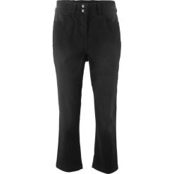Spodnie 3/4 ze stretchem i wygodnym paskiem w talii bonprix czarny. Czarne spodnie damskie bonprix. Za 79,99 zł.