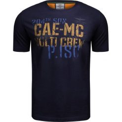 T-shirt AERONAUTICA MILITARE. Niebieskie t-shirty męskie Aeronautica Militare, z nadrukiem, z bawełny, militarne, z okrągłym kołnierzem. W wyprzedaży za 182,00 zł.
