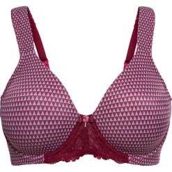 Biustonosz t-shirt minimizer na fiszbinach bonprix magenta - szary z nadrukiem. Fioletowe biustonosze bonprix, z nadrukiem. Za 54,99 zł.