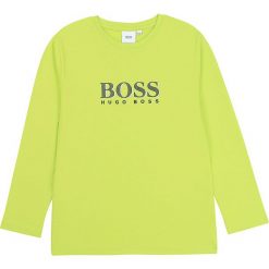 Boss - Longsleeve dziecięcy 116-152 cm. Żółte t-shirty chłopięce Boss, z nadrukiem, z bawełny, z długim rękawem. Za 199,90 zł.