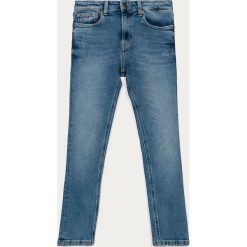 Tommy Hilfiger - Jeansy dziecięce Spencer 128-176 cm. Niebieskie spodnie chłopięce TOMMY HILFIGER, bez wzorów, z elastanu. Za 299,90 zł.