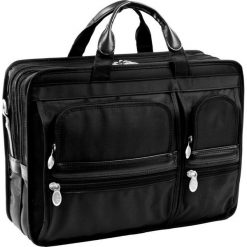 Torba MCKLEIN Hubbard 17 cali Czarny. Czarne torby na laptopa Mcklein, bez wzorów, z nylonu. Za 456,99 zł.