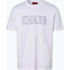 HUGO - T-shirt męski – Dicagolino, biały. Białe t-shirty męskie HUGO, m, bez wzorów, bez kołnierzyka. Za 249,95 zł.