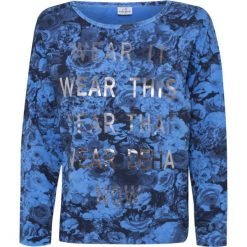 Bluza DEHA ACTIVE. Niebieskie bluzy damskie Deha, z nadrukiem, z dzianiny, bez rękawów, bez kaptura. W wyprzedaży za 138,00 zł.
