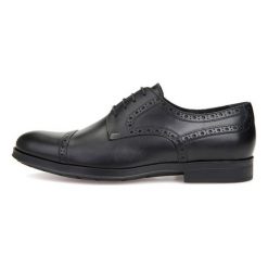 Geox Półbuty Męskie Hilstone 2fit, 43, Czarne. Czarne półbuty skórzane męskie Geox. Za 589,00 zł.