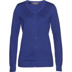 Sweter rozpinany bonprix szafirowy. Niebieskie kardigany damskie bonprix. Za 59,99 zł.