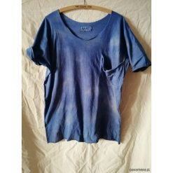 T-shirty męskie: T-shirt farbowany niebieski