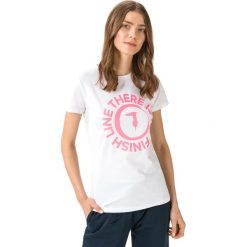 Trussardi Jeans Koszulka Biały. Białe koszulki damskie Trussardi Jeans, m, z nadrukiem, z elastanu, bez kołnierzyka. Za 223,95 zł.