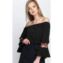 Bluzki damskie: Czarna Bluzka Queen Of Spring
